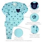 Macacao Bebe Menino Plush Estampado e Liso Kit Macacão Plush Menino Urso 2 Peças