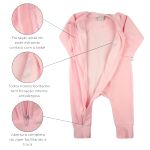Macacao Bebe Menina Plush Estampado e Liso Kit Macacão Plush Menina Flores 2 Peças