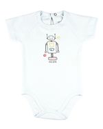 Kit Body Bebê Menino Suedine Estampado Robôs e Estrelas