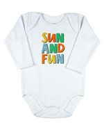 Kit Body Bebê Menino Suedine Listrado e Estampado Sun and Fun