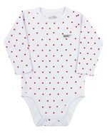 Kit Body e Calça Culote Bebê Menina Cotton Listrado e Suedine Estampado Corações