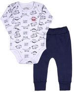 Pijama Bebê Body Suedine Estampado Calça Ribana