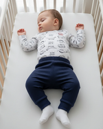 Pijama Bebê Body Suedine Estampado Calça Ribana