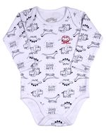 Pijama Bebê Body Suedine Estampado Calça Ribana