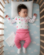Pijama Bebê Body Suedine Estampado Calça Ribana