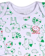 Pijama Bebê Body Suedine Estampado Calça Ribana