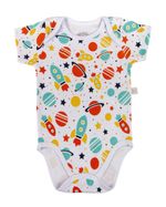 Conjunto Bebê Suedine Listrado e Estampado Foguetes