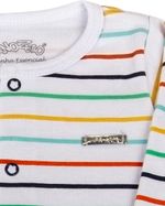 Conjunto Bebê Suedine Listrado e Estampado Foguetes