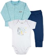 Conjunto Bebe Menino Suedine Estampado e Suedine Liso Girafinha