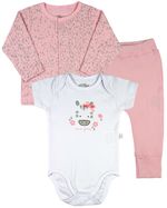 Conjunto Bebe Menina Suedine Estampado e Suedine Liso Zebrinha