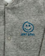Conjunto Bebê Inverno Casaco Body e Calça Plush e Cotton Listrado Smile And Be Happy