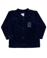 Conjunto Bebê Inverno Casaco Body e Calça Plush e Cotton Listrado Smile And Be Happy