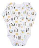 Conjunto Bebê Inverno Casaco Body e Calça Plush e Suedine Estampado Cachorrinhos