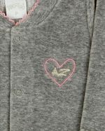 Conjunto Bebê Inverno Casaco Body e Calça Plush e Malha Canelada Caracol