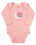 Conjunto Bebê Inverno Casaco Body e Calça Plush e Malha Canelada Caracol