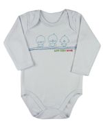 Conjunto Plush Bebe Menino Casaco Body e Culote Bordado Pintinhos