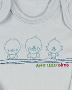 Conjunto Plush Bebe Menino Casaco Body e Culote Bordado Pintinhos