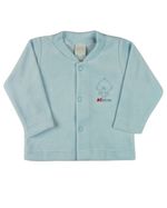 Conjunto Plush Bebe Menino Casaco Body e Culote Bordado Pintinhos