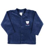 Conjunto Plush Bebe Menino Casaco Body e Culote Bordado Ursinho