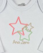 Conjunto Plush Bebe Menina Casaco Body e Culote Bordado Estrelas