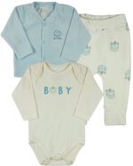 Conjunto Plush Bebe Menino Menina Casaco Body e Culote Estampa Zebrinhas