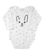 Conjunto Bebê Plush, Suedine Estampado Estrelinhas e Malha Gappy Coelhinho