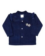 Conjunto Bebê Plush, Suedine Estampado Estrelinhas e Malha Gappy Coelhinho
