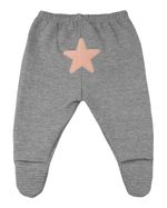 Conjunto Bebê Plush, Suedine Estampado Estrelinhas e Malha Gappy Coelhinho