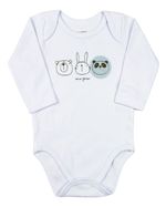 Conjunto Bebê Inverno Casaco Plush Trabalhado Calça Plush e Body Suedine Silk Screen 3 Bichinhos