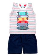 Conjunto Bebê Malha Listrada Sunset Skater e Tela Paper