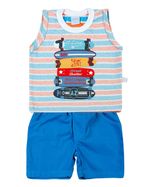 Conjunto Bebê Malha Listrada Sunset Skater e Tela Paper