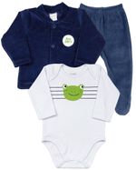 Conjunto Bebê Plush Ondulê e Suedine Silk Screen Sapinho