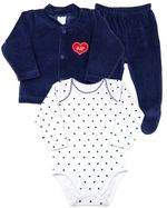 Conjunto Bebê Plush Ondulê e Suedine Estampado Corações
