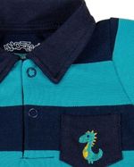 Conjunto Body Bebê Com Golinha de Piquet e Calça Suedine Bordado Dinossauro