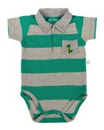 Conjunto Body Bebê Com Golinha de Piquet e Calça Suedine Bordado Dinossauro