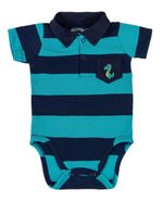 Conjunto Body Bebê Com Golinha de Piquet e Calça Suedine Bordado Dinossauro