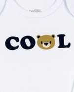 Conjunto Bebê Inverno Casaco Plush Listrado Calça Plush e Body Suedine Silk Screen Cool