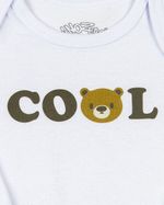 Conjunto Bebê Inverno Casaco Plush Listrado Calça Plush e Body Suedine Silk Screen Cool