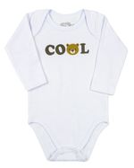 Conjunto Bebê Inverno Casaco Plush Listrado Calça Plush e Body Suedine Silk Screen Cool