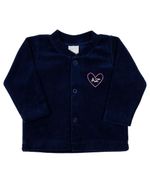 Conjunto Bebê Inverno Menina Casaco Plush Liso Calça Plush Estampado e Body Suedine Silk Coração