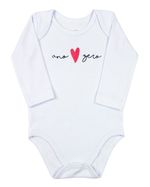 Conjunto Bebê Inverno Menina Casaco Plush Liso Calça Plush Estampado e Body Suedine Silk Coração