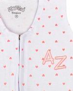 Saco de Dormir de Bebê Suedine Estampado Corações