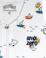 Saco de Dormir Casulo de Bebê Pijama Suedine Estampado Barquinhos