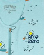 Saco de Dormir Casulo de Bebê Pijama Suedine Estampado Barquinhos