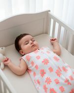 Saco de Dormir Casulo de Bebê Pijama Suedine Estampado Flores