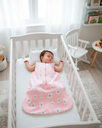 Saco de Dormir Casulo de Bebê Pijama Suedine Estampado Flores