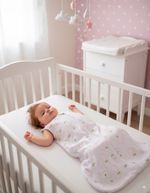 Saco de Dormir Casulo Bebê Menina Suedine Estampado Tulipas