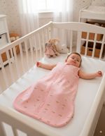 Saco de Dormir Casulo Bebê Menina Suedine Estampado Tulipas