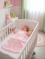 Saco de Dormir Casulo Bebê Menina Suedine Estampado Floral