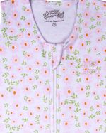 Saco de Dormir Casulo Bebê Menina Suedine Estampado Margaridas